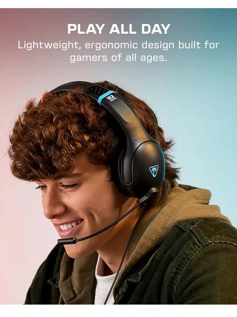 Airlite Fit Wired Gaming Headset - Black with red & Teal Accents